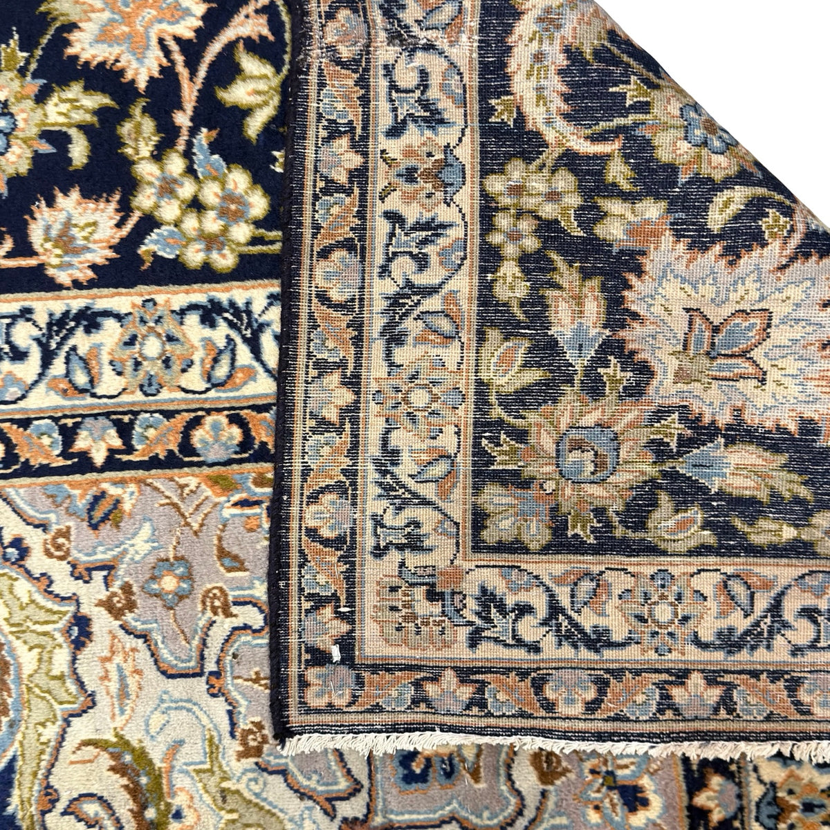 428 x 313 cm Large Size Persian Blue Kashan – Wool Hand Knotted Rug