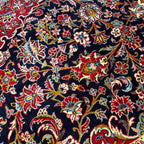409 x 300 cm Hand Knotted Navy & Red Persian Kashan – Wool Rug