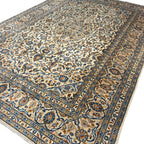 350 x 245 cm Hand Knotted Persian Kashan – Cream Wool Rug