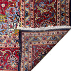 409 x 300 cm Hand Knotted Navy & Red Persian Kashan – Wool Rug