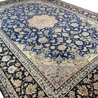 428 x 313 cm Large Size Persian Blue Kashan – Wool Hand Knotted Rug