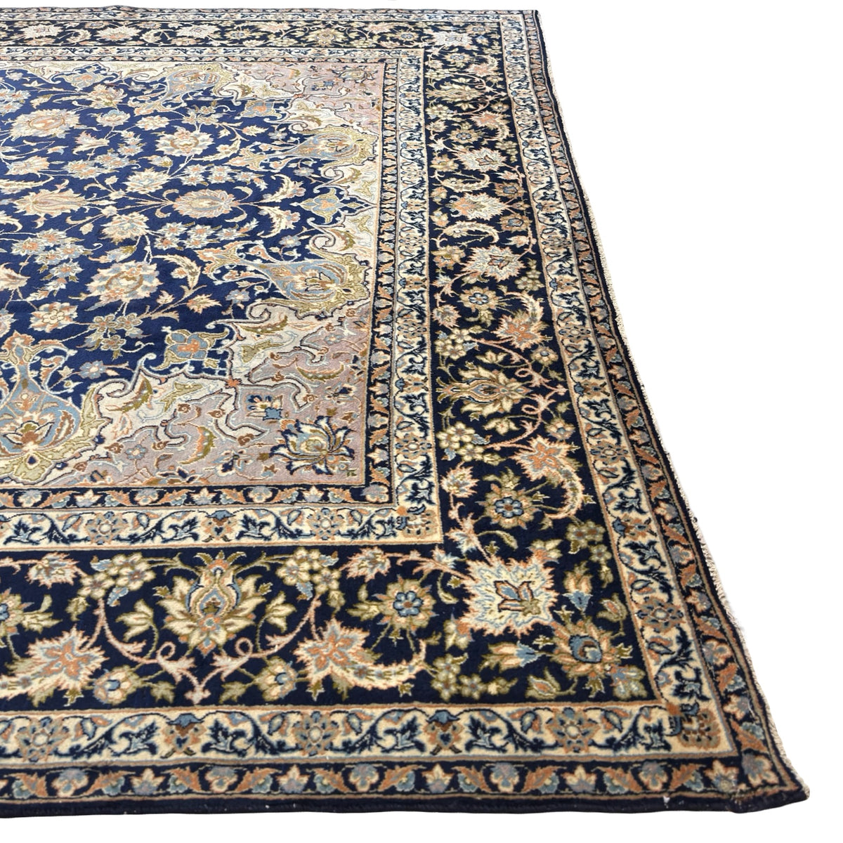 428 x 313 cm Large Size Persian Blue Kashan – Wool Hand Knotted Rug