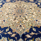 428 x 313 cm Large Size Persian Blue Kashan – Wool Hand Knotted Rug