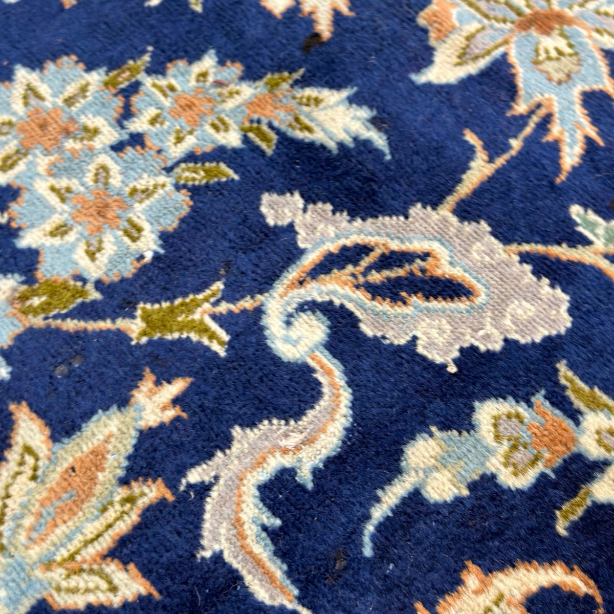 428 x 313 cm Large Size Persian Blue Kashan – Wool Hand Knotted Rug