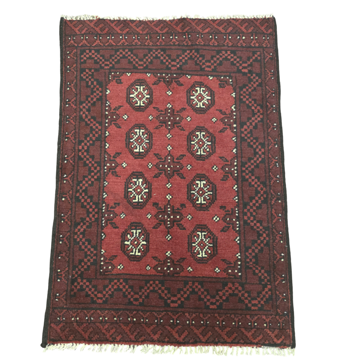 115 x 83 cm Hand-Woven Red Afghan Akche