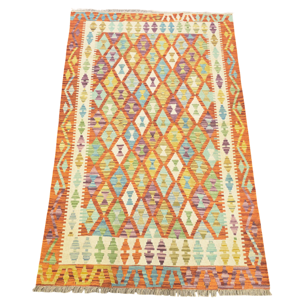 191 x 121 cm Hand Woven Afghan Kilim Rug