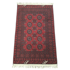 119 x 75 cm Hand-Woven Red Afghan Akche