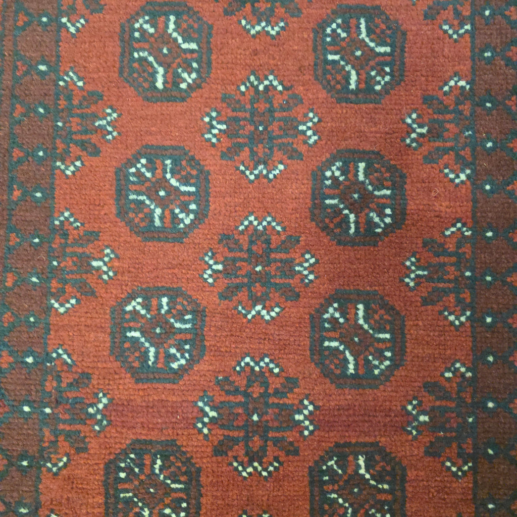 119 x 75 cm Hand-Woven Red Afghan Akche
