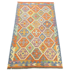 199 x 123 cm Hand Woven Afghan Kilim Rug