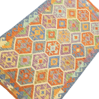 199 x 123 cm Hand Woven Afghan Kilim Rug