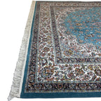 350 x 250 cm Light Blue Kashan Persian Machine Made Rug