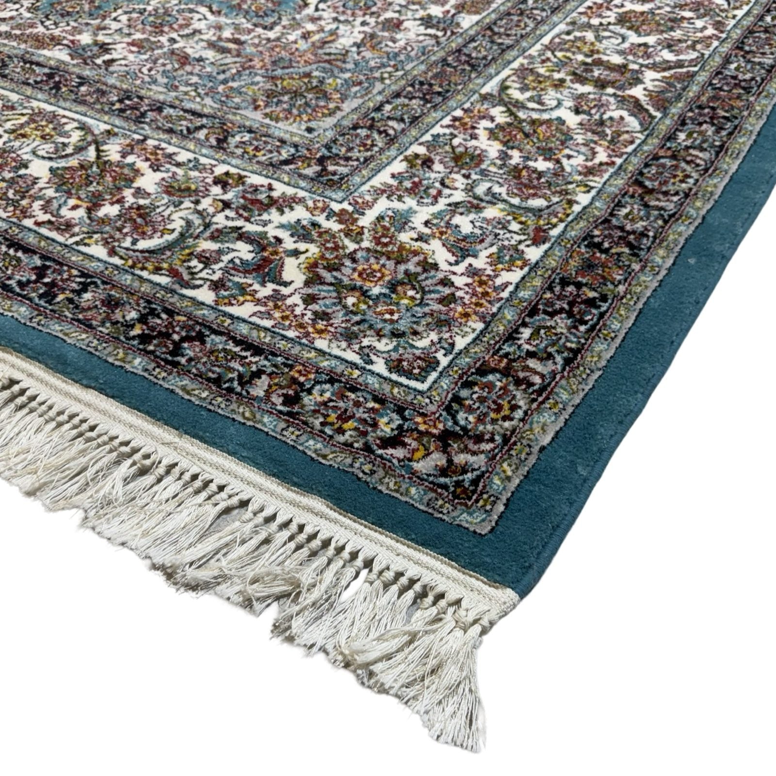 350 x 250 cm Light Blue Kashan Persian Machine Made Rug