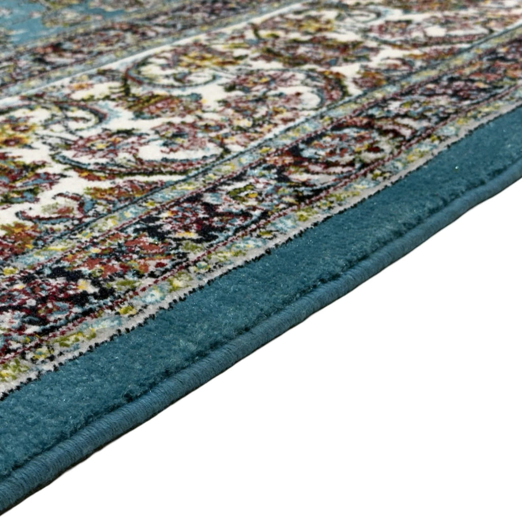 350 x 250 cm Light Blue Kashan Persian Machine Made Rug
