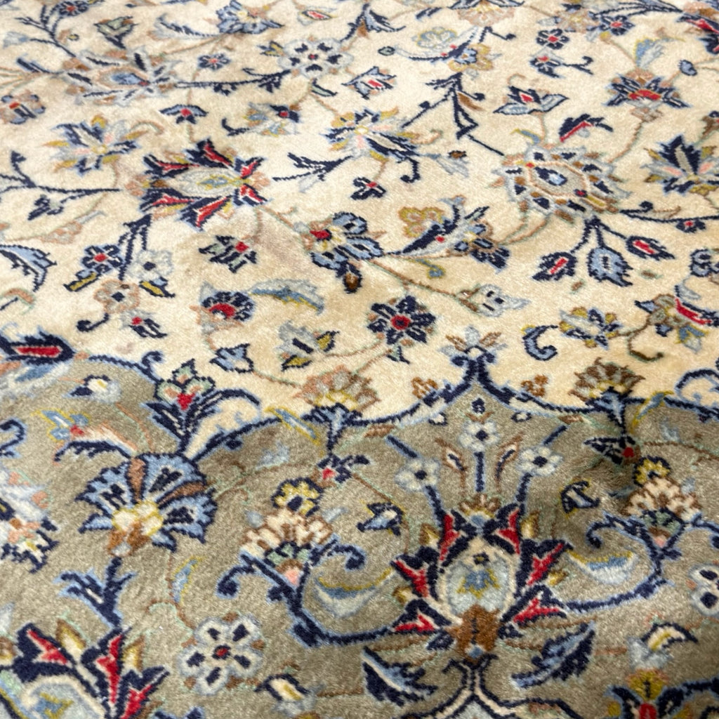 352 x 252 cm Hand Knotted Persian Kork Wool – Kashan Beige Green Rug
