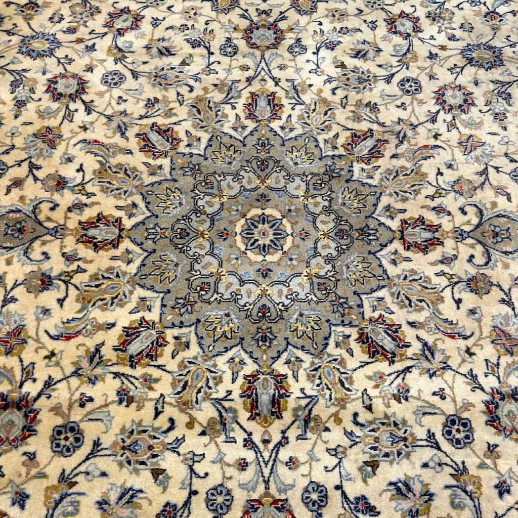 352 x 252 cm Hand Knotted Persian Kork Wool – Kashan Beige Green Rug