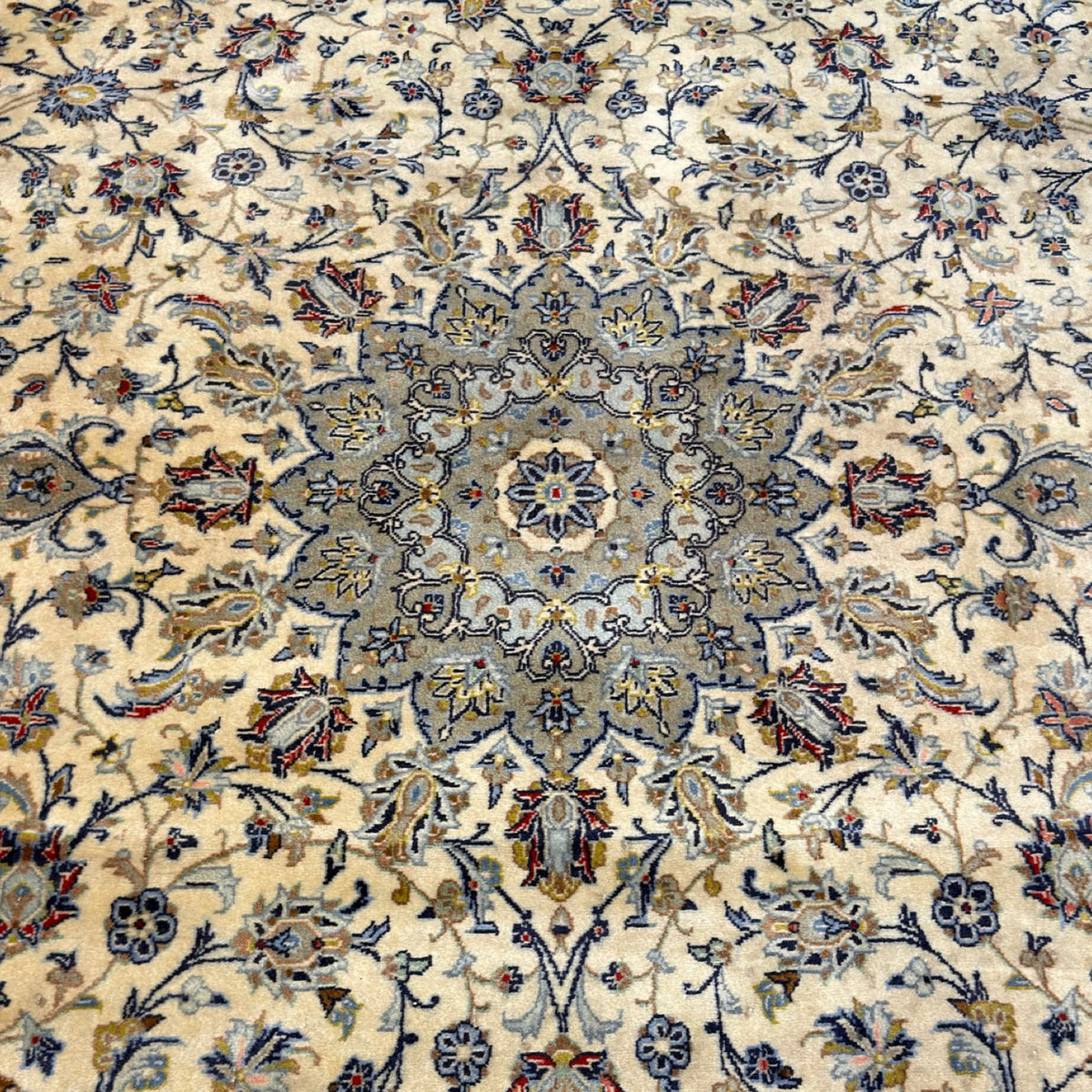 352 x 252 cm Hand Knotted Persian Kork Wool – Kashan Beige Green Rug
