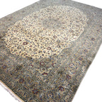 352 x 252 cm Hand Knotted Persian Kork Wool – Kashan Beige Green Rug
