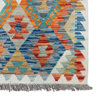 273 x 72 cm Hand-Woven Afghan Kilim Runner Rug – Wool Flatweave