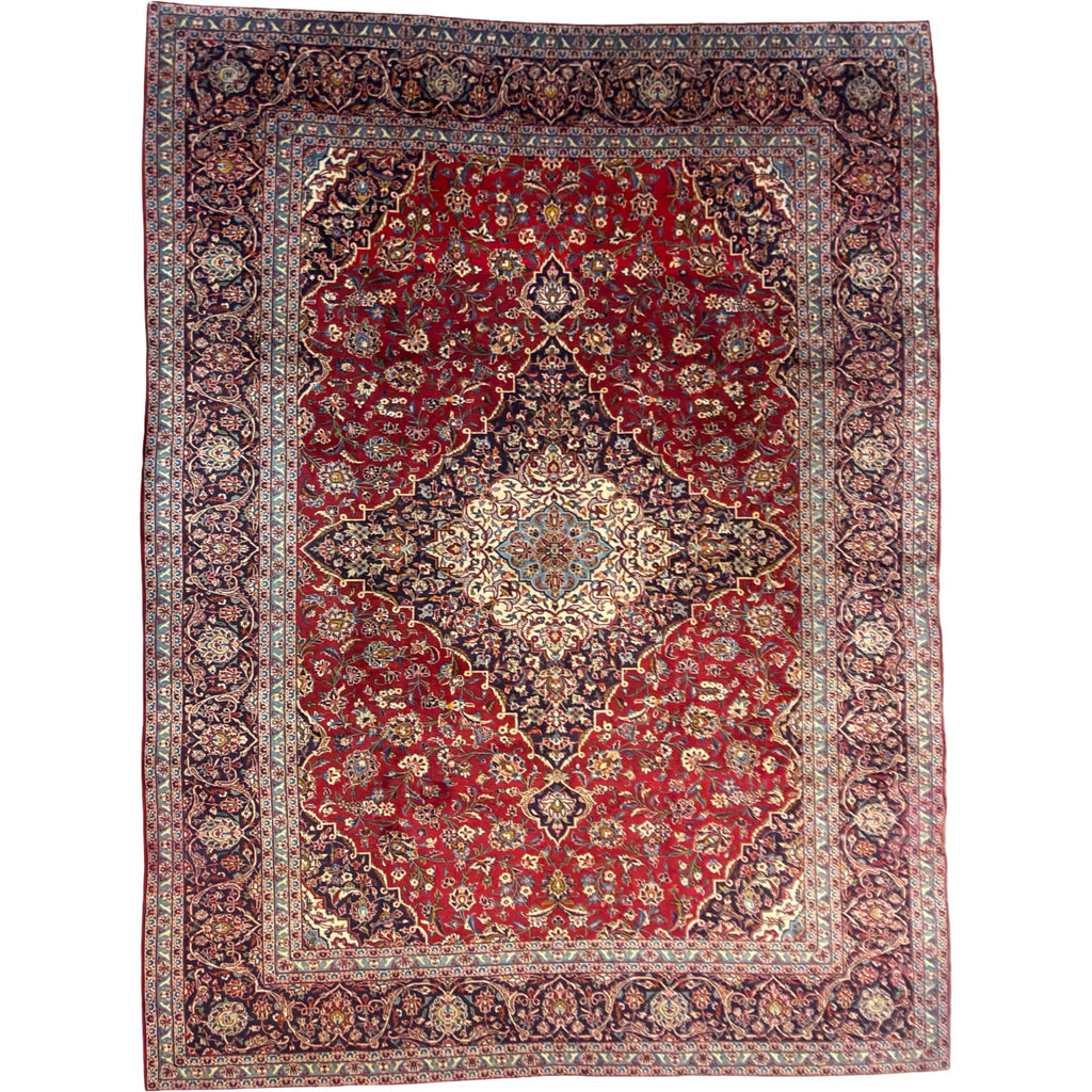 383 x 277 cm Hand Knotted Persian Kashan Red – Wool Rug