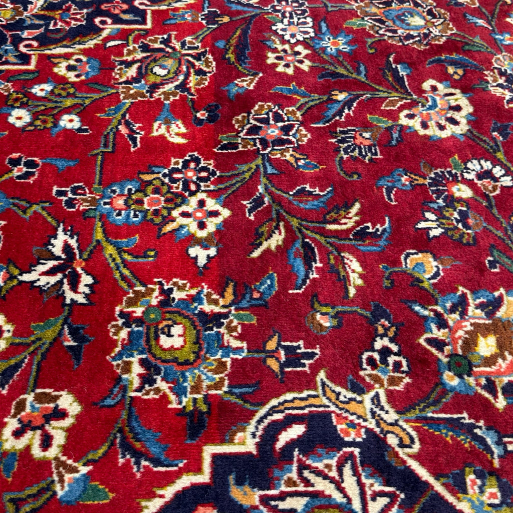 383 x 277 cm Hand Knotted Persian Kashan Red – Wool Rug