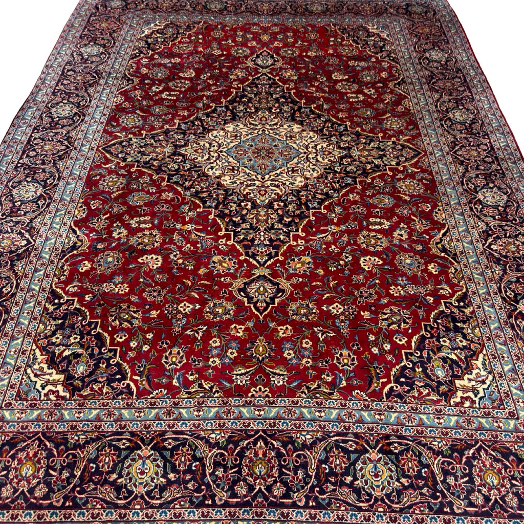 383 x 277 cm Hand Knotted Persian Kashan Red – Wool Rug