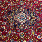 360 x 235 cm Hand Knotted Floral Persian Kashan Red – Wool Rug