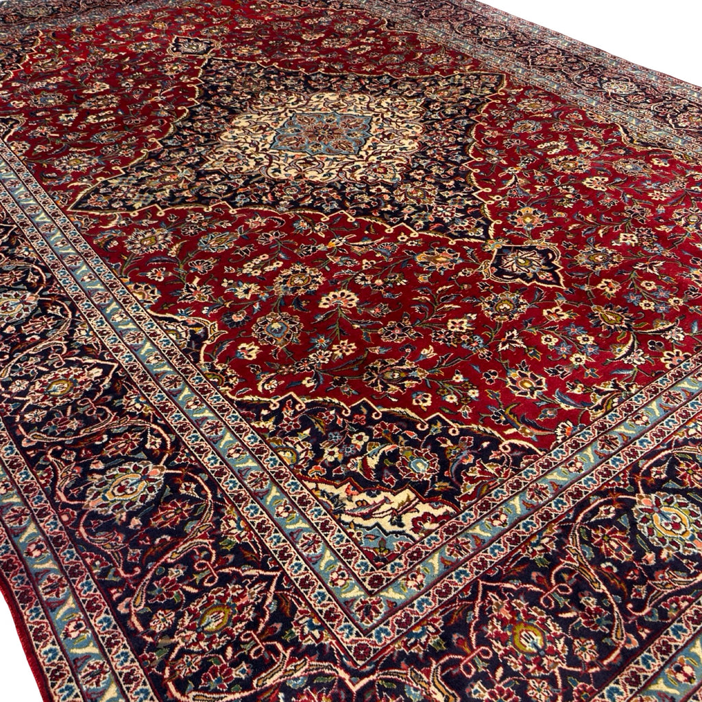 383 x 277 cm Hand Knotted Persian Kashan Red – Wool Rug