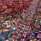 360 x 235 cm Hand Knotted Floral Persian Kashan Red – Wool Rug