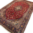 360 x 235 cm Hand Knotted Floral Persian Kashan Red – Wool Rug