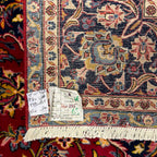 360 x 235 cm Hand Knotted Floral Persian Kashan Red – Wool Rug
