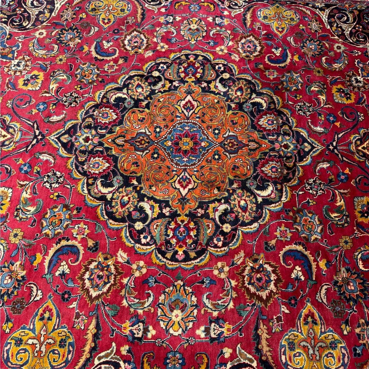 360 x 285 cm Hand Knotted Persian Sabzewar – Wool Rug