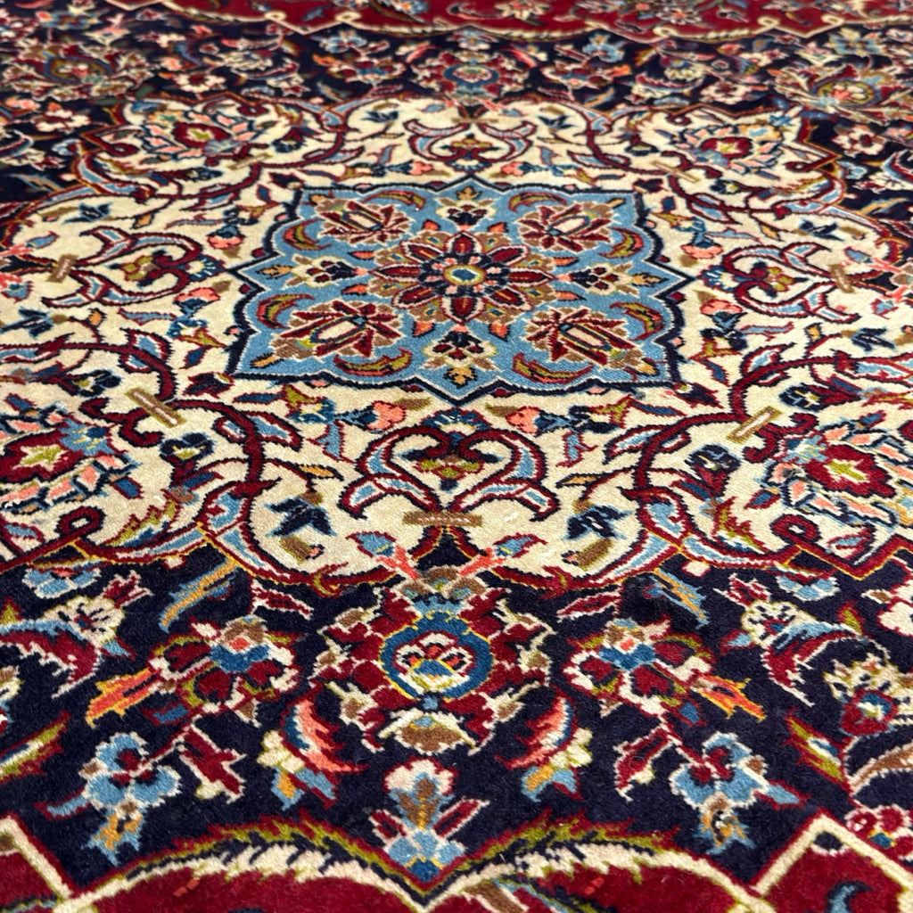 383 x 277 cm Hand Knotted Persian Kashan Red – Wool Rug