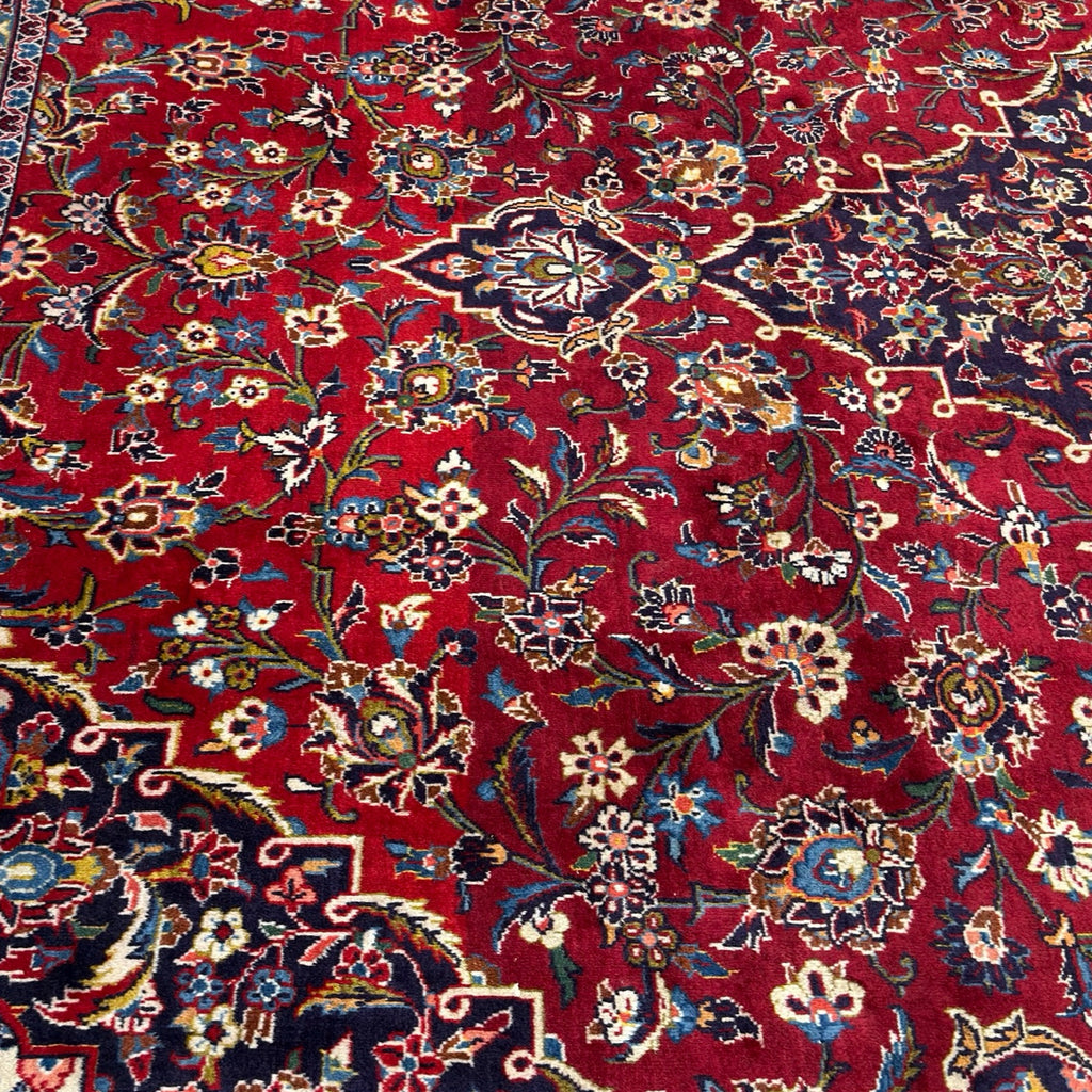 383 x 277 cm Hand Knotted Persian Kashan Red – Wool Rug