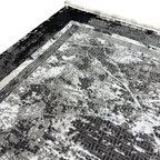 180 x 120 cm Black Grey Marble Border Abstract Rug