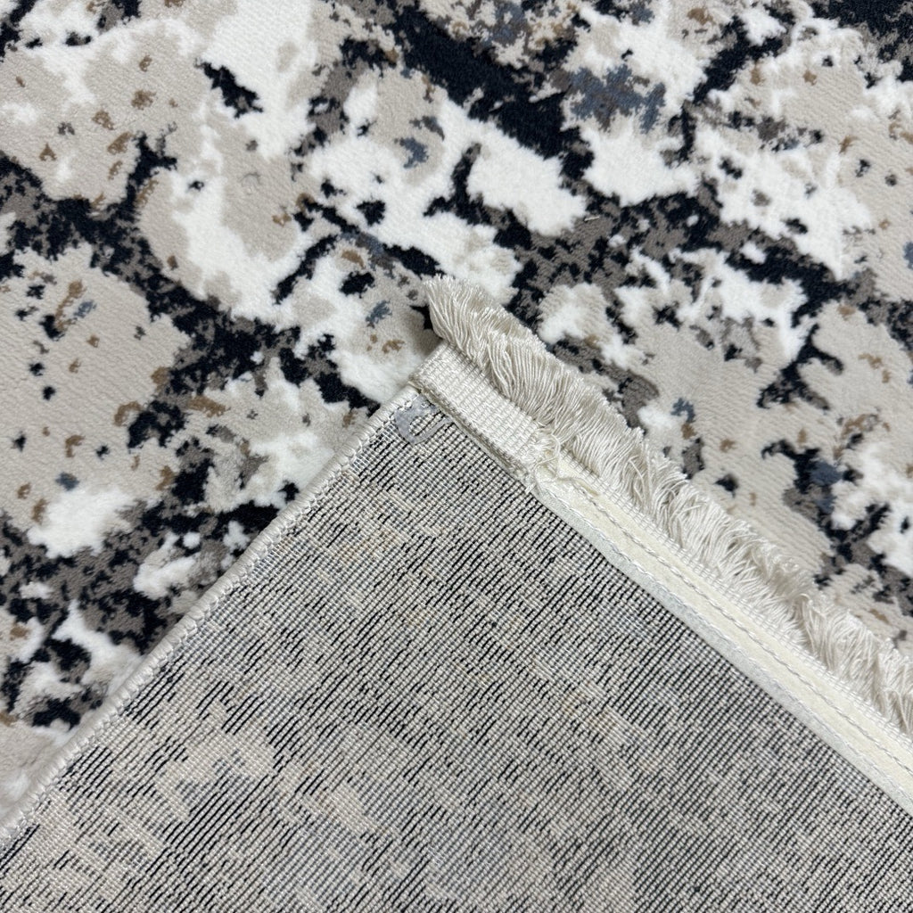 230 x 160 cm Grey & Ivory Modern Stone Pattern Area Rug