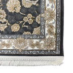 Regal bloom grey and ivory rug detail