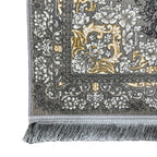 Grey Persian floral rug detail