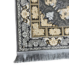 Gold and grey medallion rug detail
