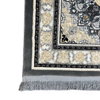 Grey and ivory Persian rug detail