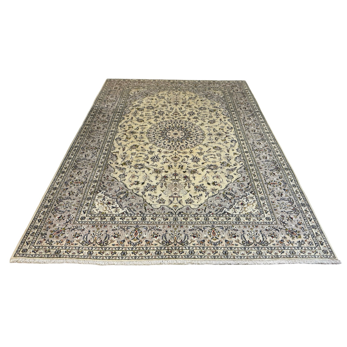 346 x 246 cm Hand Knotted Persian Kashan Wool Rug