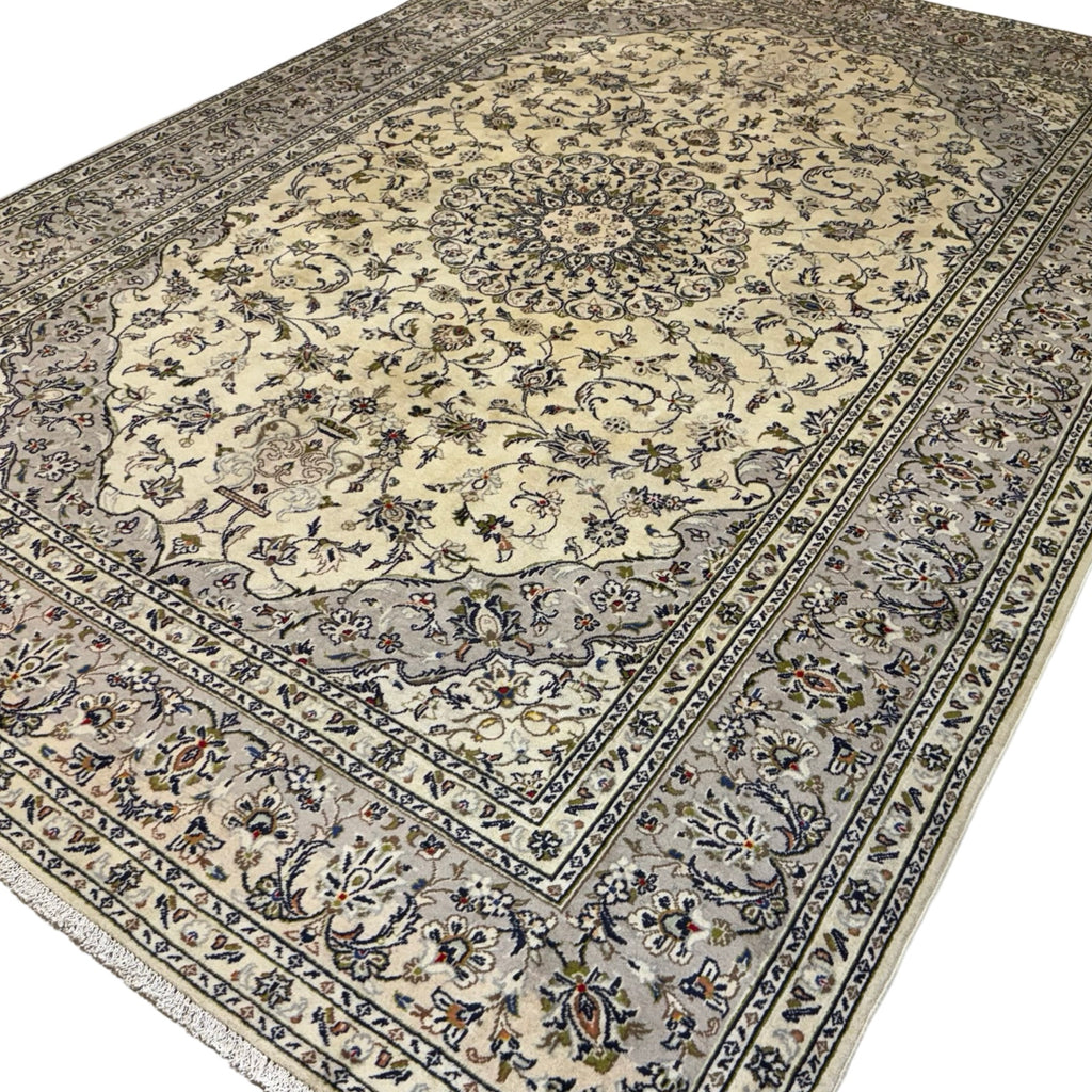 346 x 246 cm Hand Knotted Persian Kashan Wool Rug