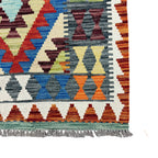 220 x 80 cm Hand-Woven Afghan Kilim Runner Rug – Wool Flatweave