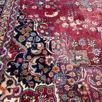 400 x 290 cm Large Vintage Persian Mashad Hand-Knotted Wool Rug
