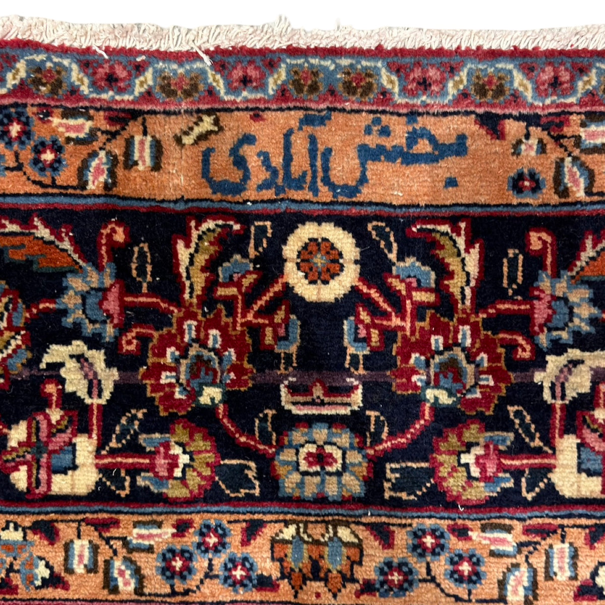 400 x 290 cm Large Vintage Persian Mashad Hand-Knotted Wool Rug