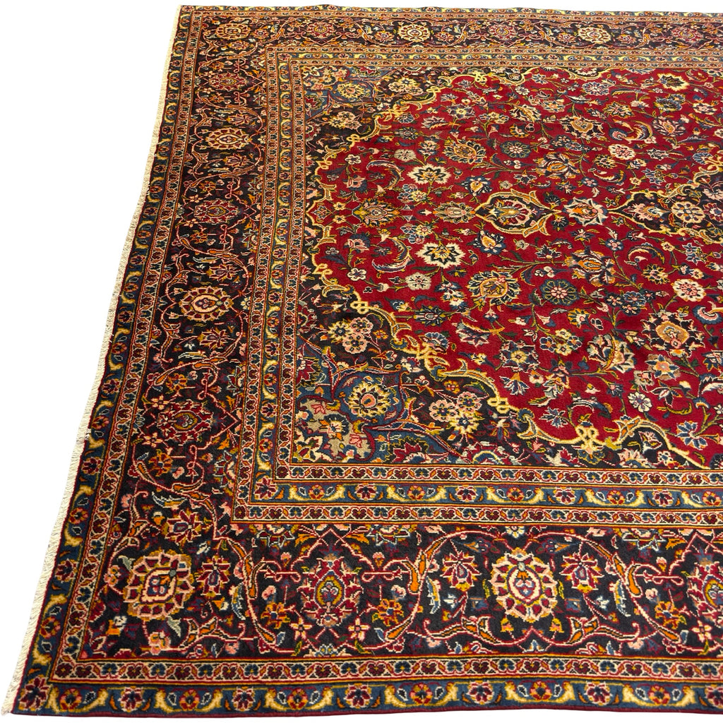 426 x 290 cm Red/Gold Persian Kashan Hand-Knotted – Wool Rug