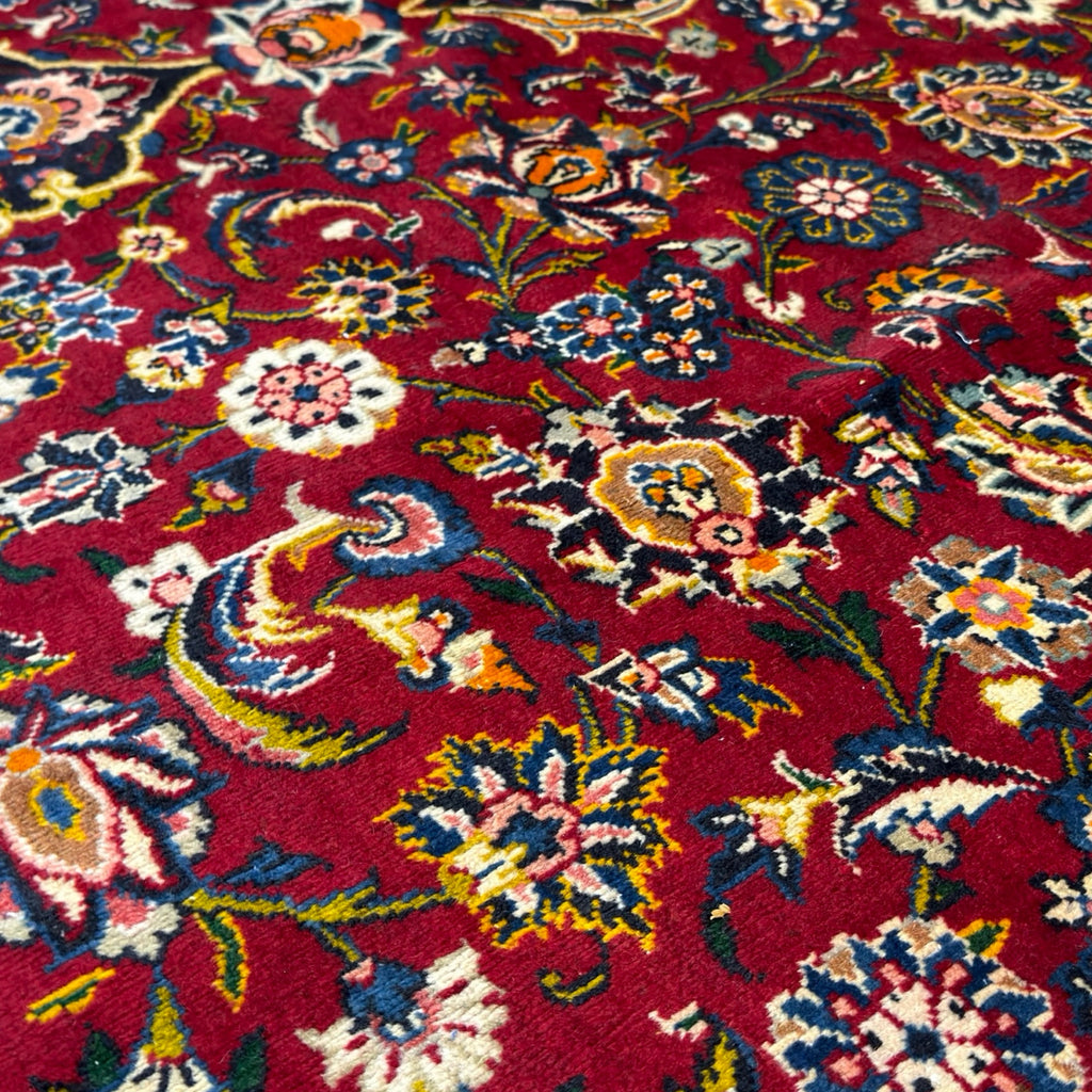 426 x 290 cm Red/Gold Persian Kashan Hand-Knotted – Wool Rug