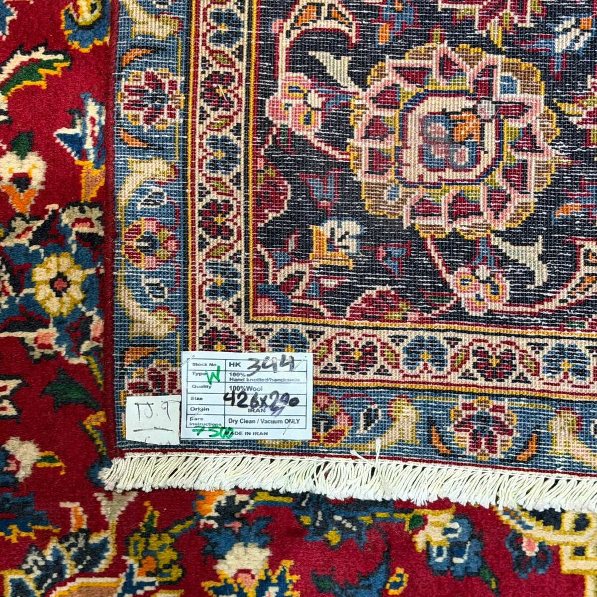 426 x 290 cm Red/Gold Persian Kashan Hand-Knotted – Wool Rug