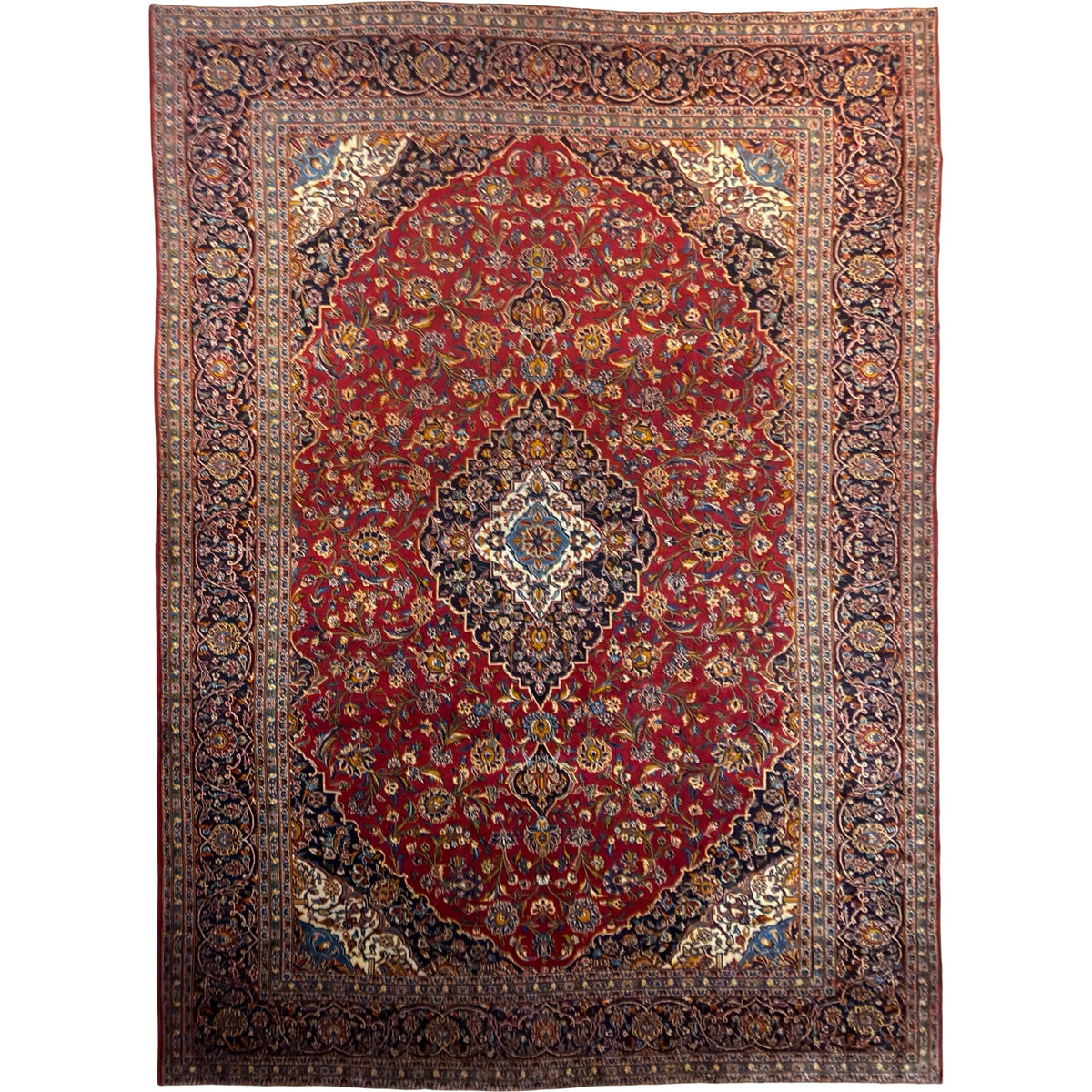 435 x 300 cm Extra-Large Persian Kashan Hand-Knotted – Wool Rug