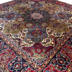 295 x 297 cm Rare Square Persian Perspolis Kashmar Hand-Knotted Wool Rug