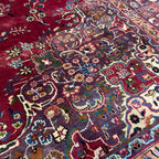 400 x 290 cm Large Vintage Persian Mashad Hand-Knotted Wool Rug